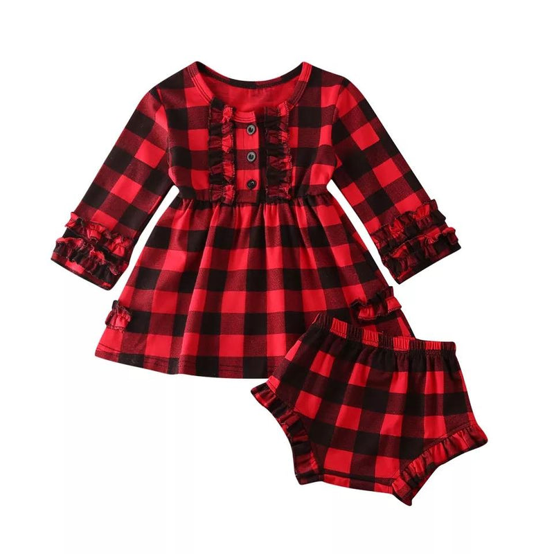 Leonor plaid baby outfit