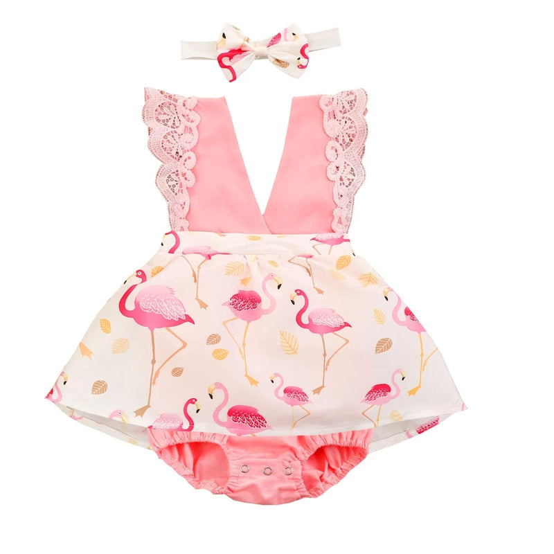 Flamingo Love baby dress