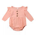 Prairie baby romper - falta chekae salmon